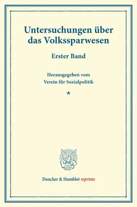 / |  Untersuchungen über das Volkssparwesen. | Buch |  Sack Fachmedien