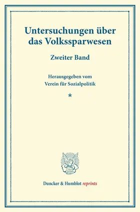 / |  Untersuchungen über das Volkssparwesen. | Buch |  Sack Fachmedien