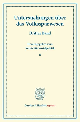 / |  Untersuchungen über das Volkssparwesen. | Buch |  Sack Fachmedien