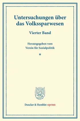 / |  Untersuchungen über das Volkssparwesen. | Buch |  Sack Fachmedien