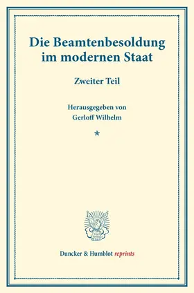 Gerloff |  Die Beamtenbesoldung im modernen Staat. | Buch |  Sack Fachmedien