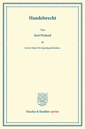 Wieland / Binding |  Handelsrecht. | Buch |  Sack Fachmedien