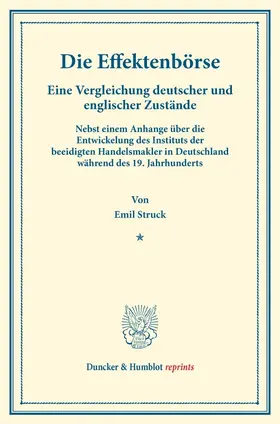 Struck |  Die Effektenbörse | Buch |  Sack Fachmedien