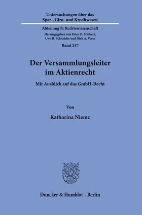 Niemz | Der Versammlungsleiter im Aktienrecht. | Buch | 978-3-428-18002-8 | sack.de