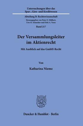 Niemz | Der Versammlungsleiter im Aktienrecht. | Buch | 978-3-428-18002-8 | sack.de