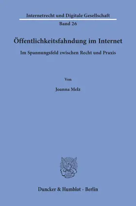 Melz |  Öffentlichkeitsfahndung im Internet. | Buch |  Sack Fachmedien