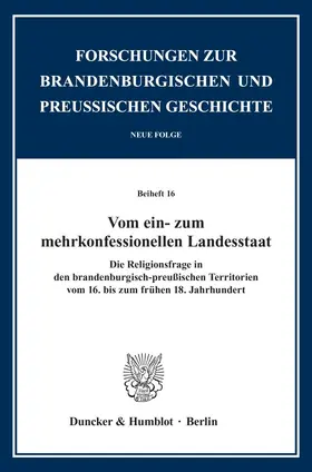 Neitmann |  Vom ein- zum mehrkonfessionellen Landesstaat. | Buch |  Sack Fachmedien