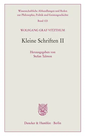 Talmon / Vitzthum | Kleine Schriften II. | Buch | 978-3-428-18273-2 | sack.de