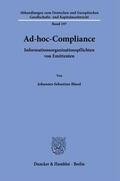 Blassl |  Ad-hoc-Compliance. | Buch |  Sack Fachmedien