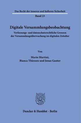 Ganter / Martini / Thiessen |  Digitale Versammlungsbeobachtung. | Buch |  Sack Fachmedien