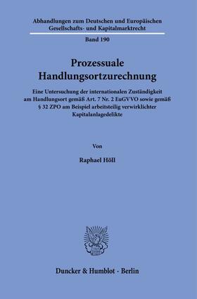 Höll | Prozessuale Handlungsortzurechnung. | Buch | 978-3-428-18378-4 | sack.de