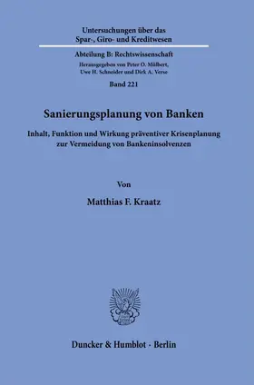 Kraatz |  Sanierungsplanung von Banken. | Buch |  Sack Fachmedien