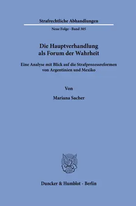 Sacher |  Die Hauptverhandlung als Forum der Wahrheit. | Buch |  Sack Fachmedien