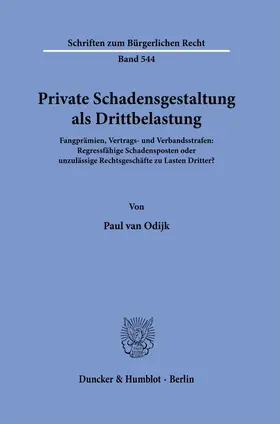 Odijk |  Private Schadensgestaltung als Drittbelastung | Buch |  Sack Fachmedien