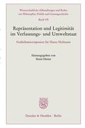 Dreier |  Repräsentation und Legitimität im Verfassungs- und Umweltsta | Buch |  Sack Fachmedien