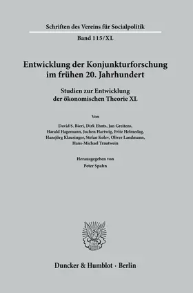 Spahn | Entwicklung der Konjunkturforschung im frühen 20. Jahrhundert. | Buch | 978-3-428-18677-8 | sack.de
