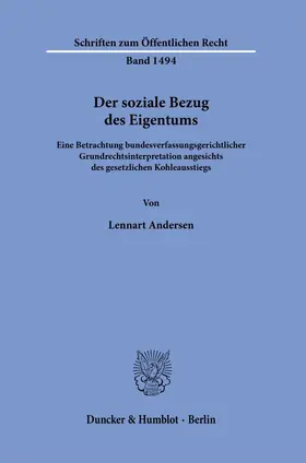 Andersen | Der soziale Bezug des Eigentums. | Buch | 978-3-428-18698-3 | sack.de