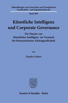 Calabro |  Künstliche Intelligenz und Corporate Governance. | Buch |  Sack Fachmedien