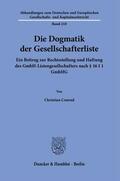 Conrad |  Die Dogmatik der Gesellschafterliste. | Buch |  Sack Fachmedien
