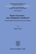 Hyseni |  Shame Sanctions - eine (il)legitime Strafform? | Buch |  Sack Fachmedien