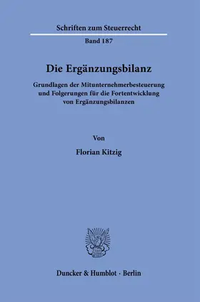 Kitzig |  Die Ergänzungsbilanz. | Buch |  Sack Fachmedien