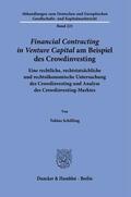 Schilling |  >Financial Contracting in Venture Capital< am Beispiel des Crowdinvesting. | Buch |  Sack Fachmedien