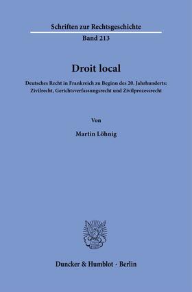Löhnig | Droit local | Buch | 978-3-428-18885-7 | sack.de