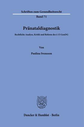 Svensson | Pränataldiagnostik. | Buch | 978-3-428-18892-5 | sack.de