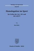 Lohse |  Homologation im Sport. | Buch |  Sack Fachmedien