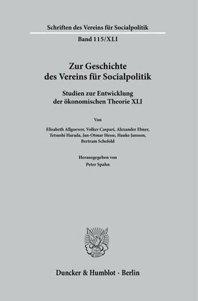 Spahn | Zur Geschichte des Vereins für Socialpolitik. | Buch | 978-3-428-18972-4 | sack.de
