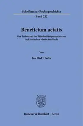 Harke |  Beneficium aetatis. | Buch |  Sack Fachmedien