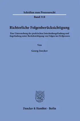 Joecker |  Richterliche Folgenberücksichtigung | Buch |  Sack Fachmedien