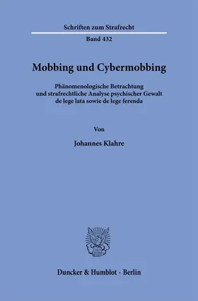 Klahre |  Mobbing und Cybermobbing | Buch |  Sack Fachmedien