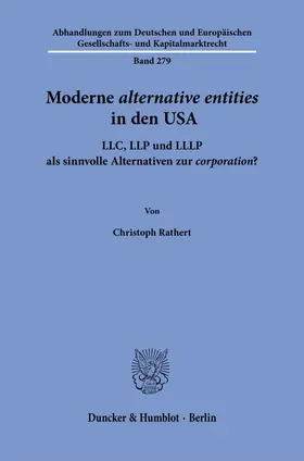 Rathert | Moderne alternative entities in den USA | Buch | 978-3-428-19394-3 | sack.de