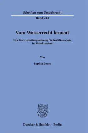 Loers |  Vom Wasserrecht lernen? | Buch |  Sack Fachmedien