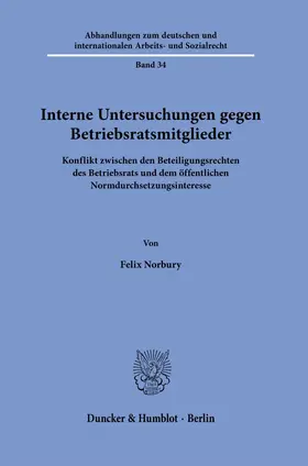 Norbury |  Interne Untersuchungen gegen Betriebsratsmitglieder | Buch |  Sack Fachmedien