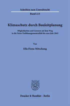 Mitschang |  Klimaschutz durch Bauleitplanung | Buch |  Sack Fachmedien