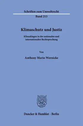 Wernicke | Klimaschutz und Justiz | Buch | 978-3-428-19570-1 | www.sack.de