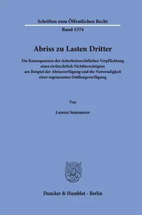 Summerer |  Abriss zu Lasten Dritter | Buch |  Sack Fachmedien