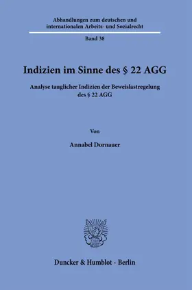 Dornauer |  Indizien im Sinne des § 22 AGG | Buch |  Sack Fachmedien