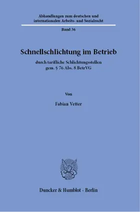 Vetter |  Schnellschlichtung im Betrieb | Buch |  Sack Fachmedien