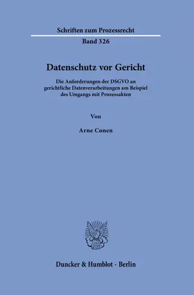 Conen |  Datenschutz vor Gericht | Buch |  Sack Fachmedien