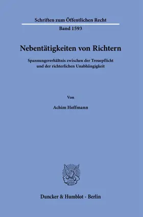 Hoffmann |  Nebentätigkeiten von Richtern | Buch |  Sack Fachmedien