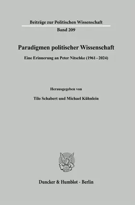 Schabert / Kühnlein |  Paradigmen politischer Wissenschaft | Buch |  Sack Fachmedien