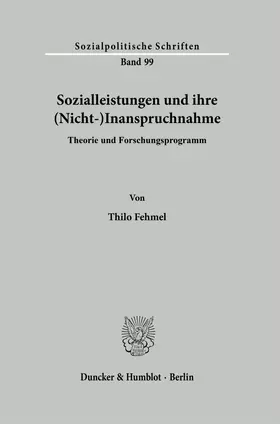 Fehmel |  Sozialleistungen und ihre (Nicht-)Inanspruchnahme | Buch |  Sack Fachmedien