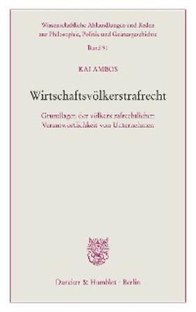 Ambos | Wirtschaftsvölkerstrafrecht. | E-Book | sack.de