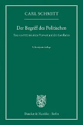 Schmitt | Der Begriff des Politischen. | E-Book | sack.de