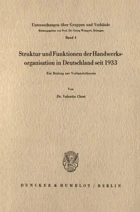 Chesi | Struktur und Funktionen der Handwerksorganisation in Deutschland seit 1933. | E-Book | sack.de