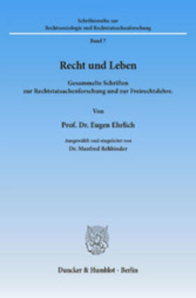 Rehbinder / Ehrlich | Recht und Leben. | E-Book | sack.de