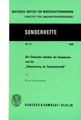 Eisendrath | Die Chemische Industrie der Sowjetunion und die Chemisierung der Sowjetwirtschaft. | E-Book | www.sack.de